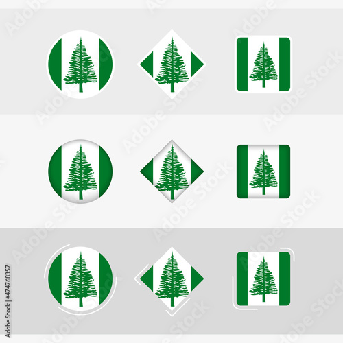 Norfolk Island flag icons set, vector flag of Norfolk Island. photo