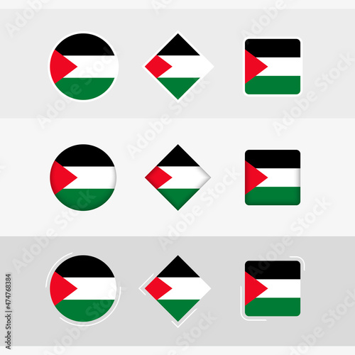 Palestine flag icons set, vector flag of Palestine. Free Download Palestine flag icons set, vector flag of Palestine. - GFXLoad