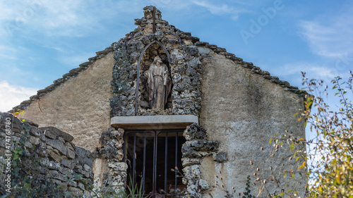 Small place of worship in the vineyards of the Burgundy region photo