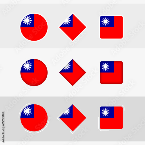 Free Download Taiwan flag icons set, vector flag of Taiwan. - GFXLoad