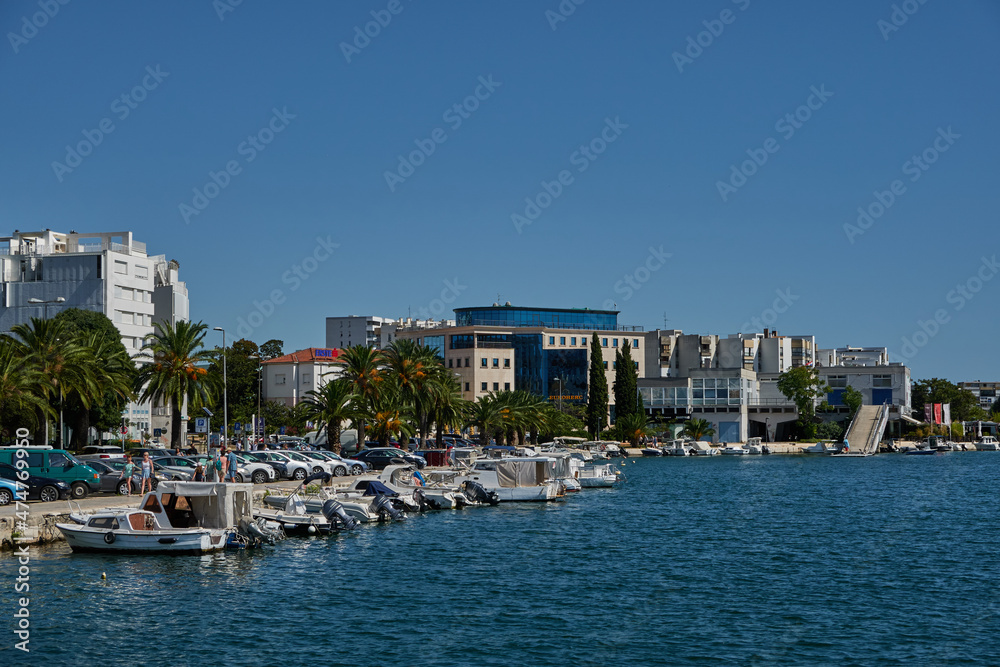 Obraz premium Zadar, Croatia - August 7, 2021 - Zadar port in the summer afternoon