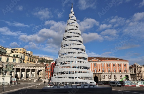 Napoli - Piazza del Plebiscito con albero di natale photo