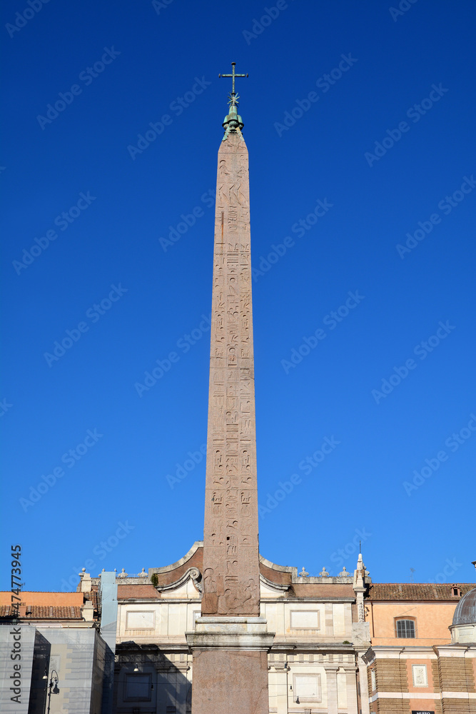 Obelisk an der Piazza del Popolo in Rom, Italien