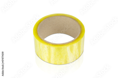 roll of duct tape, yellow isolated on white background