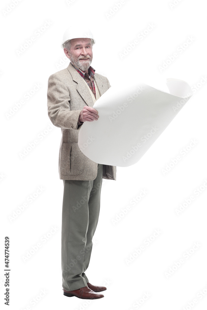 male architect with drawings. isolated on a white male architect with drawings. isolated on a white
