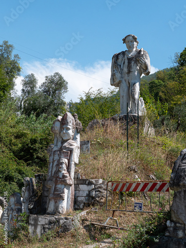 Marble Sculptures by Mario Del Sarto, Outdoors in the Public Place of Mortarola in Carrara - Tuscany, Italy photo