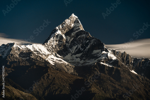 Annapurna Machhapuchhare Dhaulagiri Mountain ranges of Himalayas from Sarangkot, Pokhara
