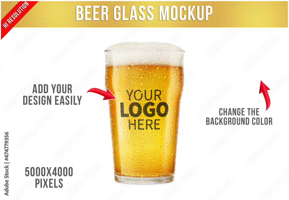 Beer Glass Mockup Stock Template