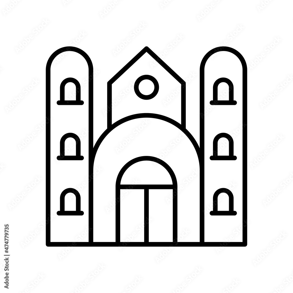 Fototapeta premium Government Building vector outline icon for web isolated on white background EPS 10 file