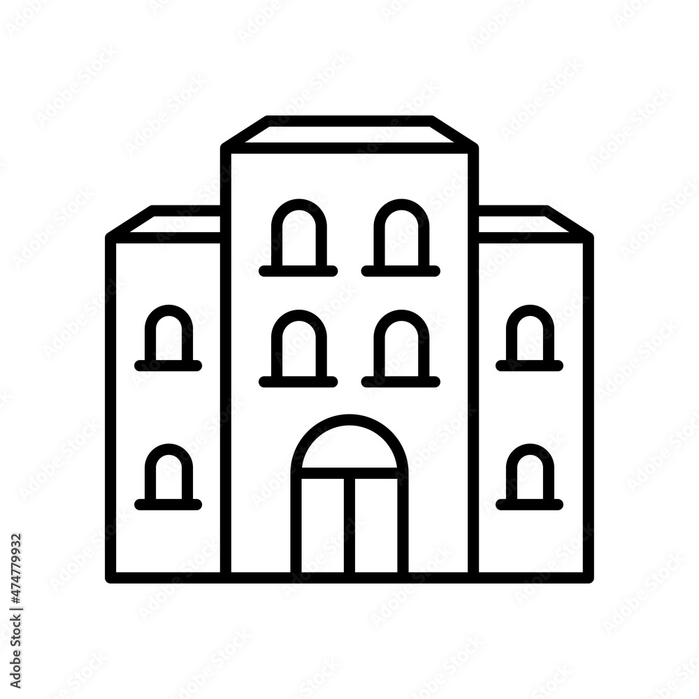 School vector outline icon for web isolated on white background EPS 10 file School vector outline icon for web isolated on white background EPS 10 file
