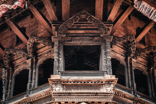 Ancient temple architecture of Nepal and culture in world heritage UNESCO site Bhaktapur Durbar Square, Katmandu