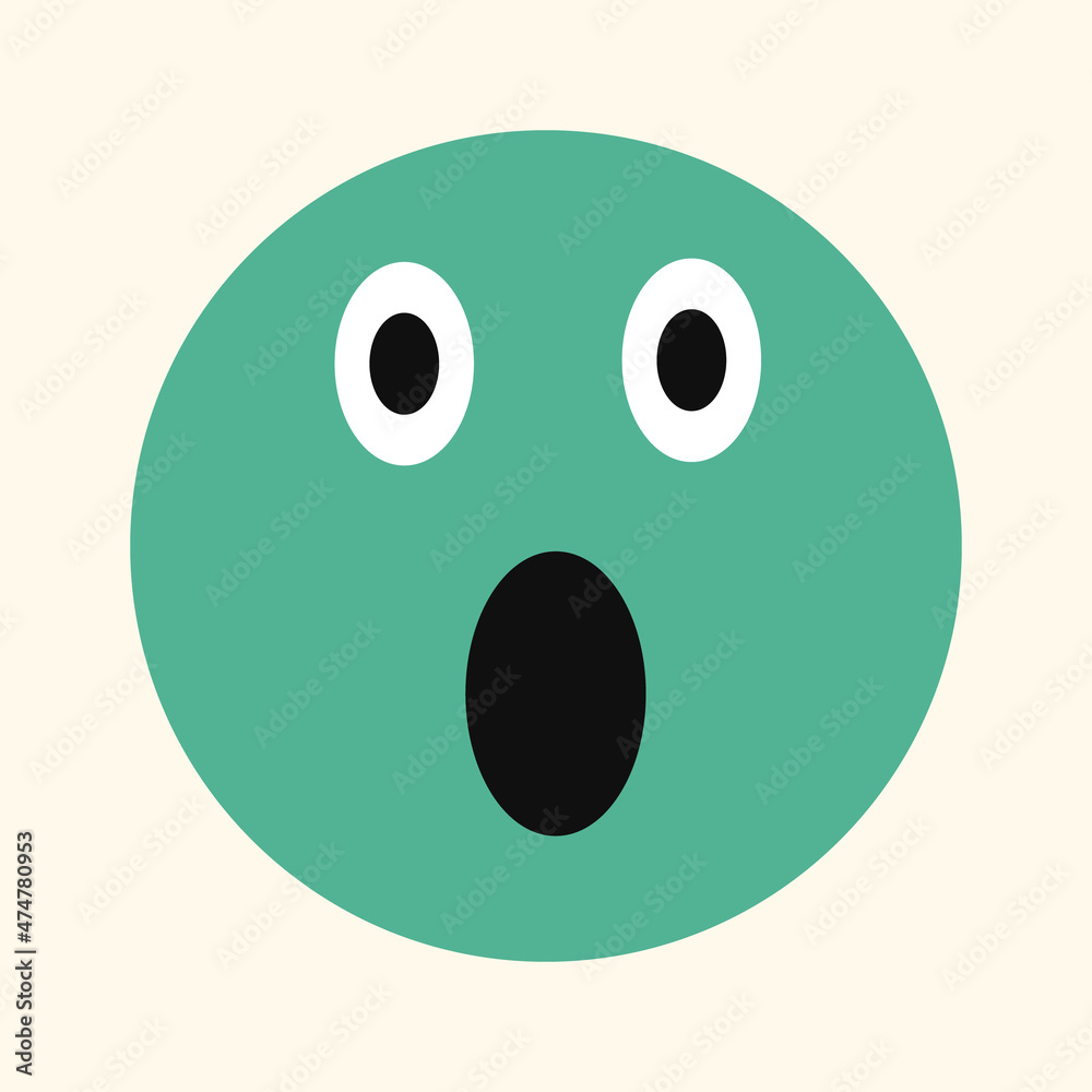 Green smiley surprise on a light background for chatting Green smiley surprise on a light background for chatting