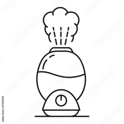 Air humidifier outline icon.Line art vector illustration.Icons for web design isolated on white background.