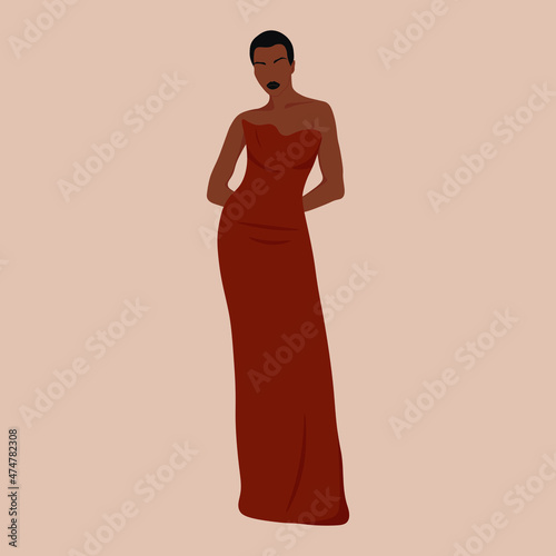 Afro woman, American african fashion woman. Afro Girls, Beautiful Black Woman. Vector illustration, isolated.