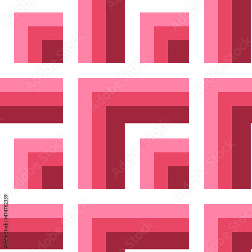 Illustration Seamless pattern on a square background - needlework - patchwork or patchwork. Design element for the design of books, notebooks, postcards, interior items. Wallpapers, textiles