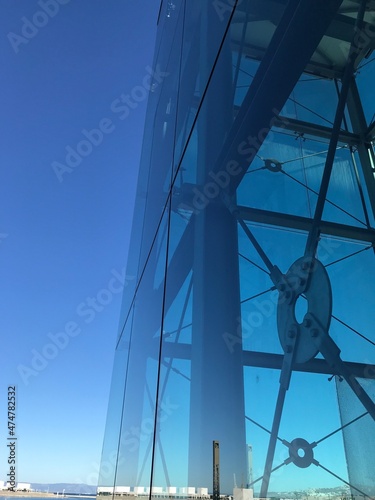 glass construction and blue sky