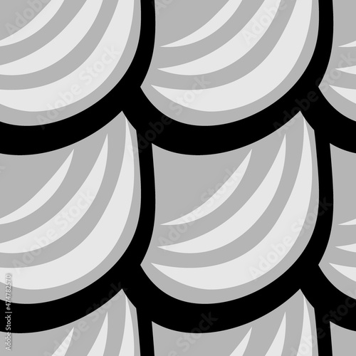 Illustration A seamless pattern on a square background - the scales of a fish, mermaid or dragon. Design element