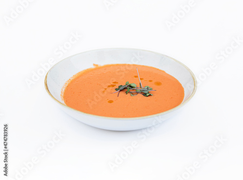 Vegetarian food plate on white background