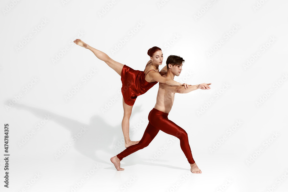 Fit european dance couple dancing ballet dance