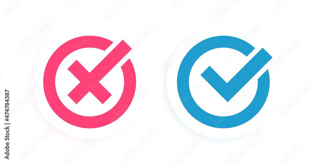 Check mark icons on white background. Design concept for web and mobile apps. Vector Illustation Check mark icons on white background. Design concept for web and mobile apps. Vector Illustation