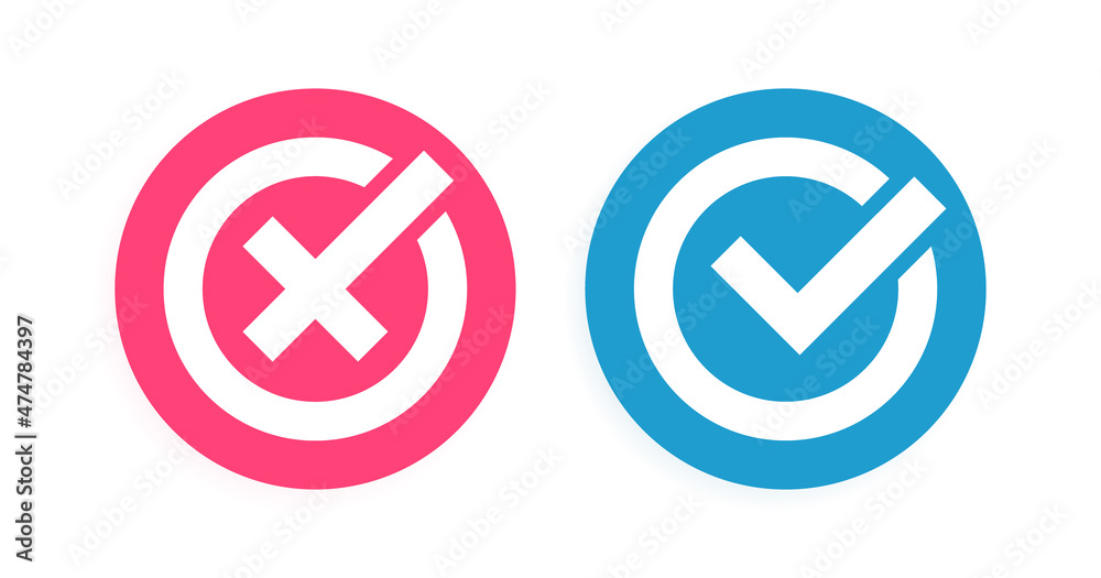 Check mark icons on white background. Design concept for web and mobile apps. Vector Illustation Check mark icons on white background. Design concept for web and mobile apps. Vector Illustation