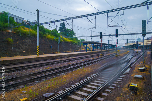 View of Bratislava train station on a rainy day