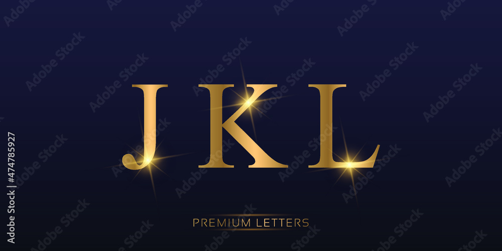 Part of Premium Gold Colored Metal Chrome alphabet font. Typography classic style golden font set for logo, Poster, Invitation. vector illustration Part of Premium Gold Colored Metal Chrome alphabet font. Typography classic style golden font set for logo, Poster, Invitation. vector illustration