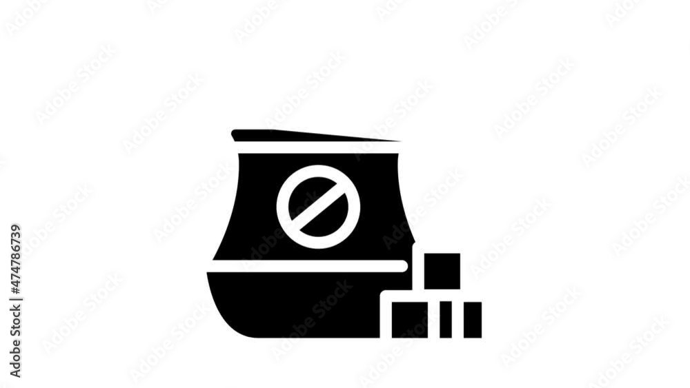 cancel sugar animated glyph icon cancel sugar sign. isolated on white background cancel sugar animated glyph icon cancel sugar sign. isolated on white background