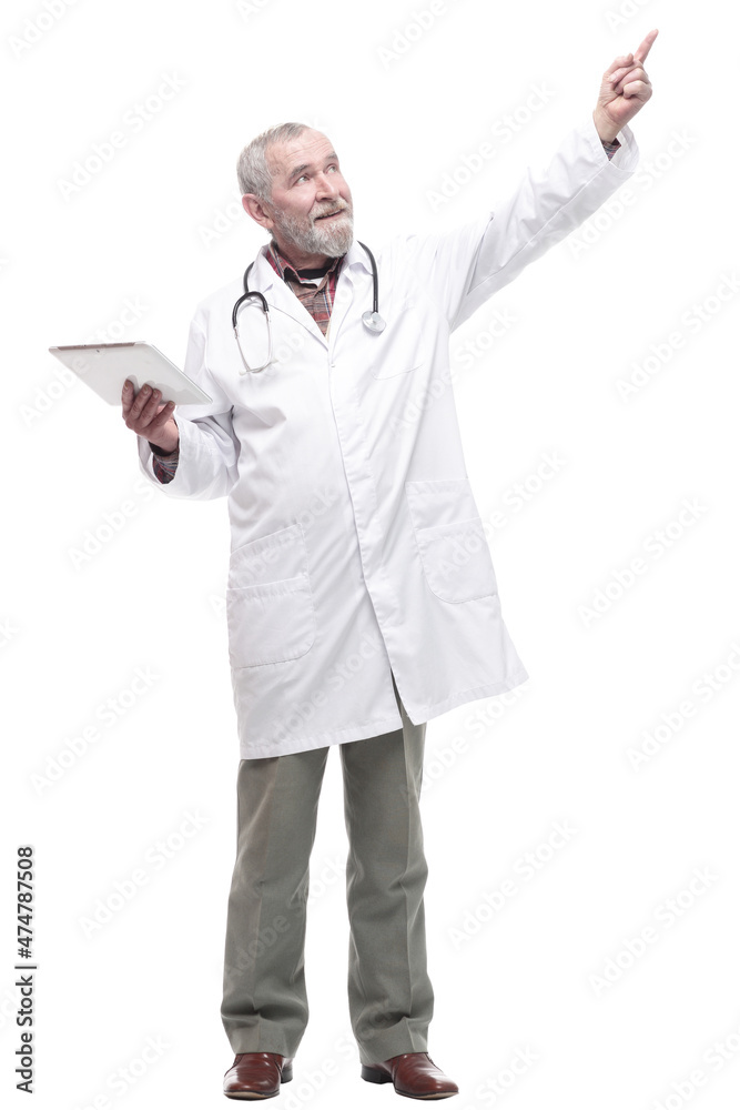 elderly competent doctor with a digital tablet. elderly competent doctor with a digital tablet.
