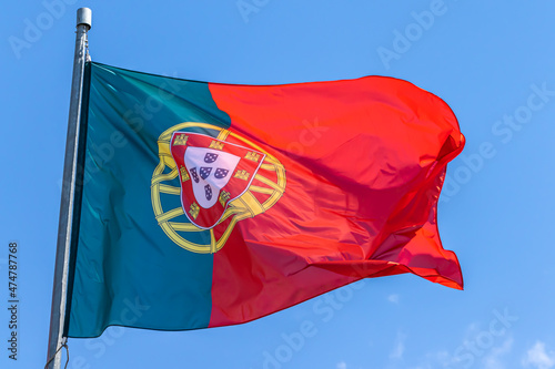 Portuguese national flag. Portuguese Republic. PT