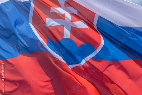 Slovak national flag. Slovak Republic. SK