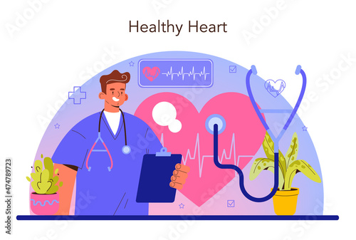Cardiologist concept. Idea of heart medical diagnostic and treatment.