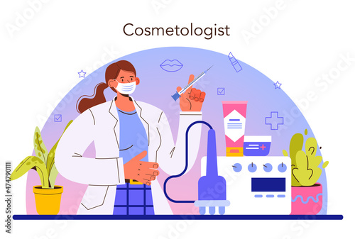Cosmetologist concept. Hardware facial treatment for problematic