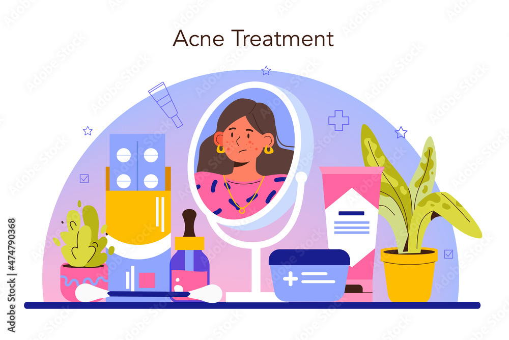 Naklejka premium Dermatologist concept. Dermatology, skin care specialist. Acne and eczema
