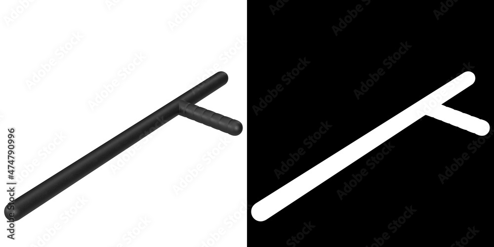 3D rendering illustration of a police baton 3D rendering illustration of a police baton