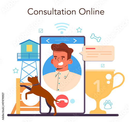 Dog handler online service or platform. Training exercise for dogs.