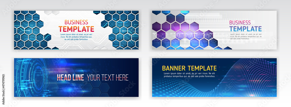 Abstract social media cover design. Horizontal header web background ...