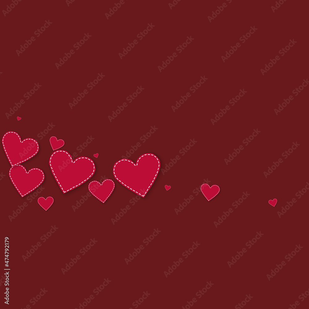 Red heart love confettis. Valentine's day comet cr