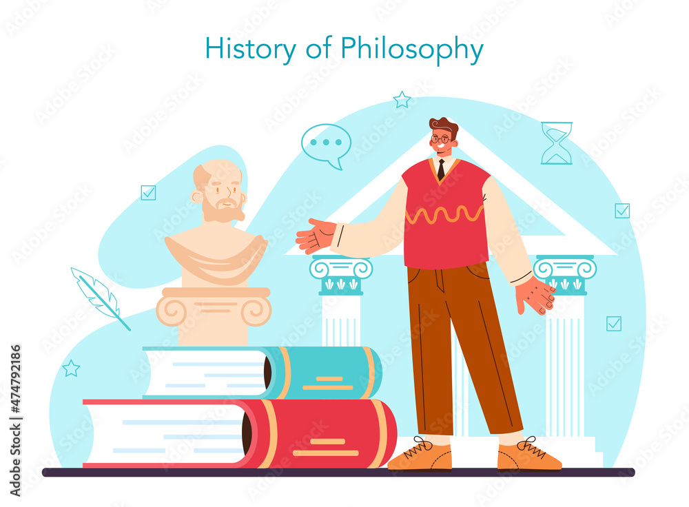 Philosophy concept. Ancient study of general and fundamental Philosophy concept. Ancient study of general and fundamental