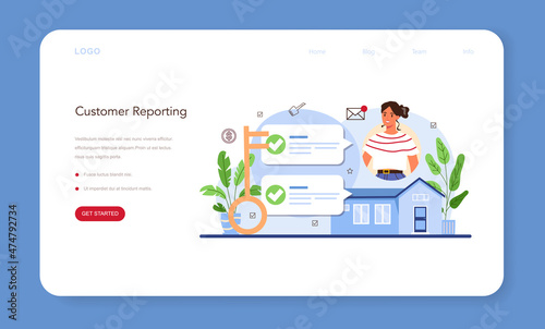 Real estate industry web banner or landing page. Low comission