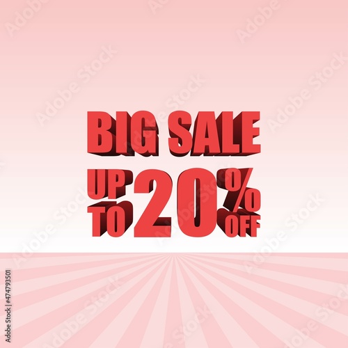 Wallpaper Mural Big sale 20 Percent off, 3d sign, special offer 20% discount tag, sale up to 20 percent off, big offer, sale, special offer label, sticker, tag, banner, advertising, vector template Torontodigital.ca
