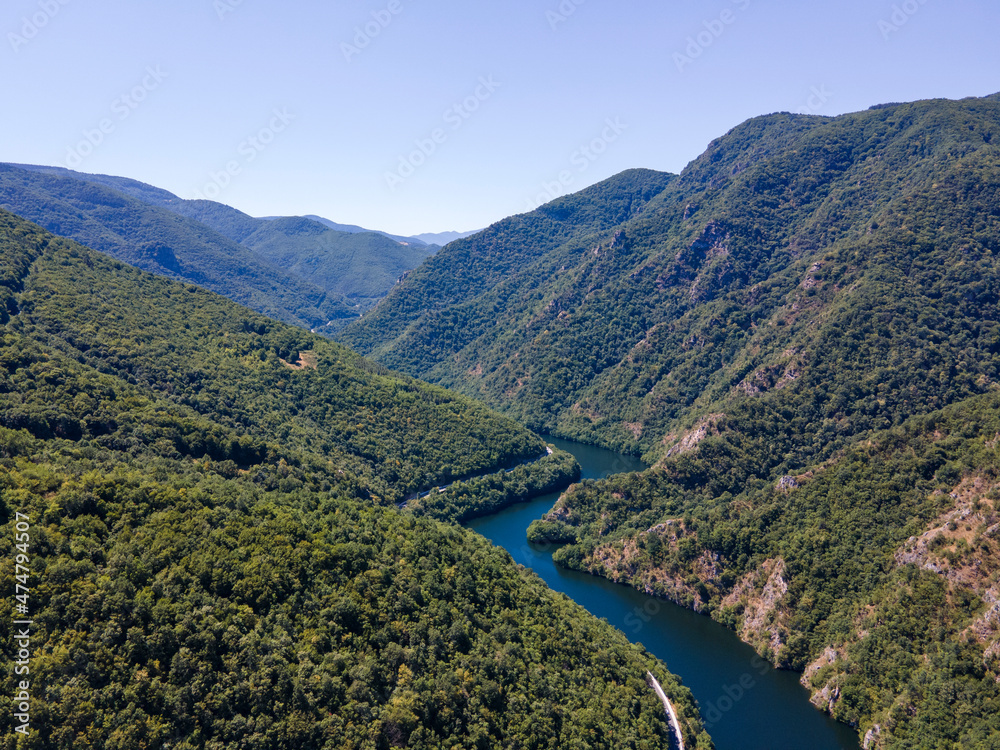 Fototapeta premium Aerial view of Krichim Reservoir, Bulgaria
