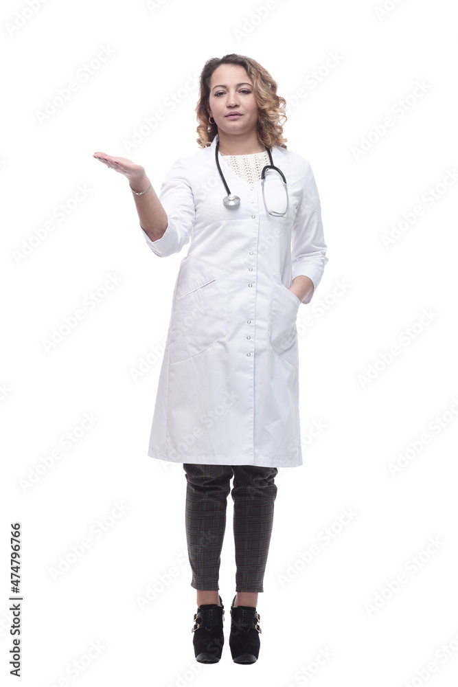young woman doctor with a stethoscope. isolated on a white young woman doctor with a stethoscope. isolated on a white