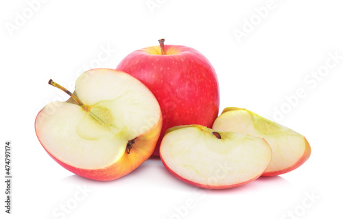 pink lady apples isolated on white background photo