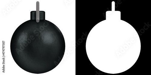 3D rendering illustration of a bomb
