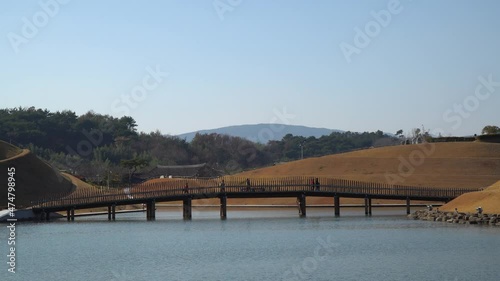 Wallpaper Mural Suncheonman Bay National Garden - Tourists walking across the Bridge of Dreams over the lake, Suncheon, South Korea Torontodigital.ca