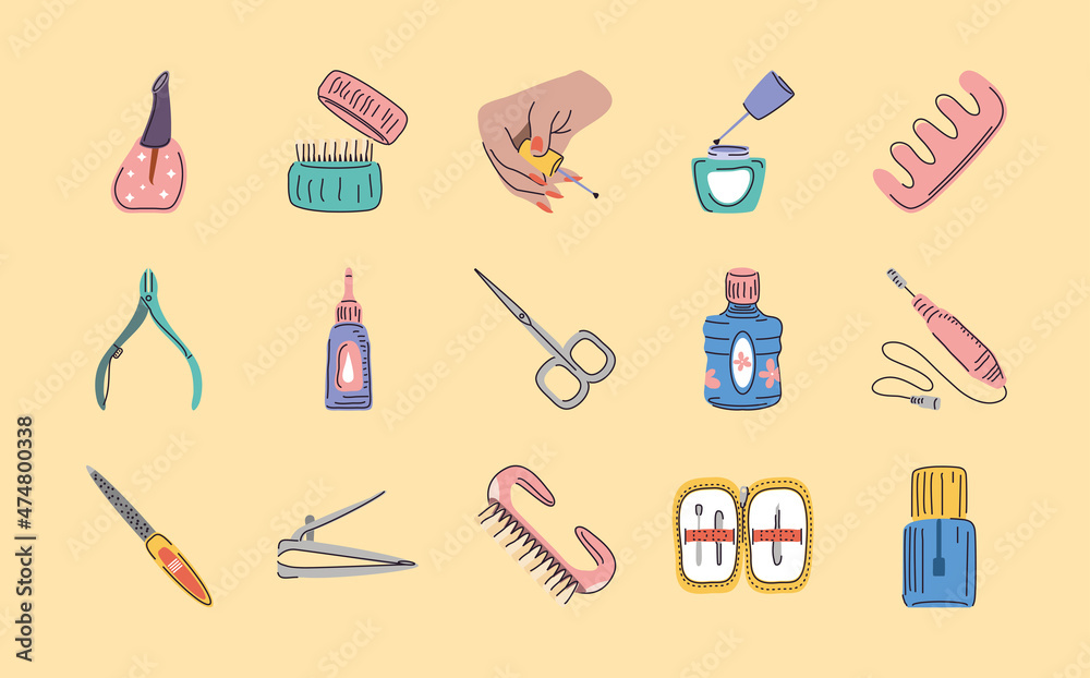 icon set manicure icon set manicure