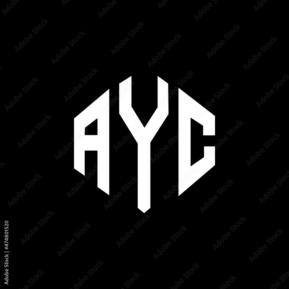 AYC letter logo design with polygon shape. AYC polygon and cube shape