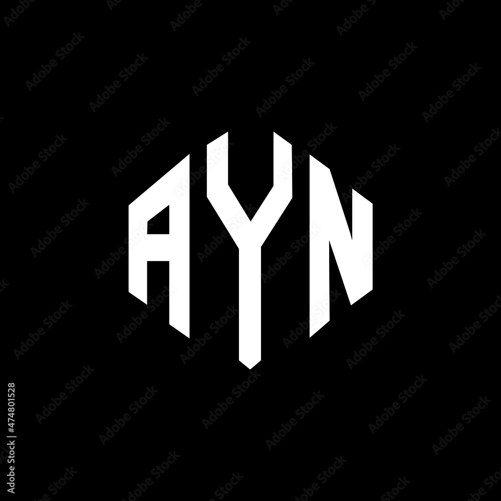 AYN letter logo design with polygon shape. AYN polygon and cube shape logo design. AYN hexagon vector logo template white and black colors. AYN monogram, business and real estate logo. AYN letter logo design with polygon shape. AYN polygon and cube shape logo design. AYN hexagon vector logo template white and black colors. AYN monogram, business and real estate logo.