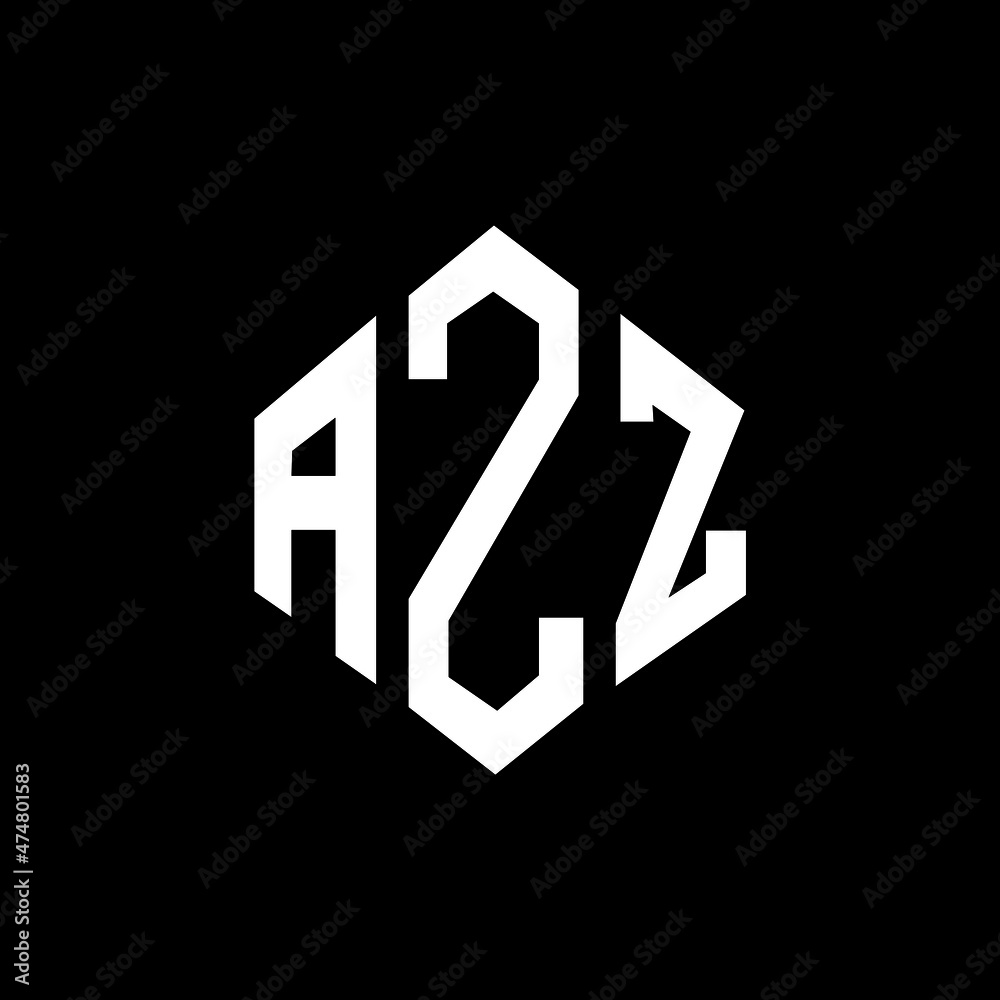 AZZ letter logo design with polygon shape. AZZ polygon and cube shape logo design. AZZ hexagon vector logo template white and black colors. AZZ monogram, business and real estate logo.
